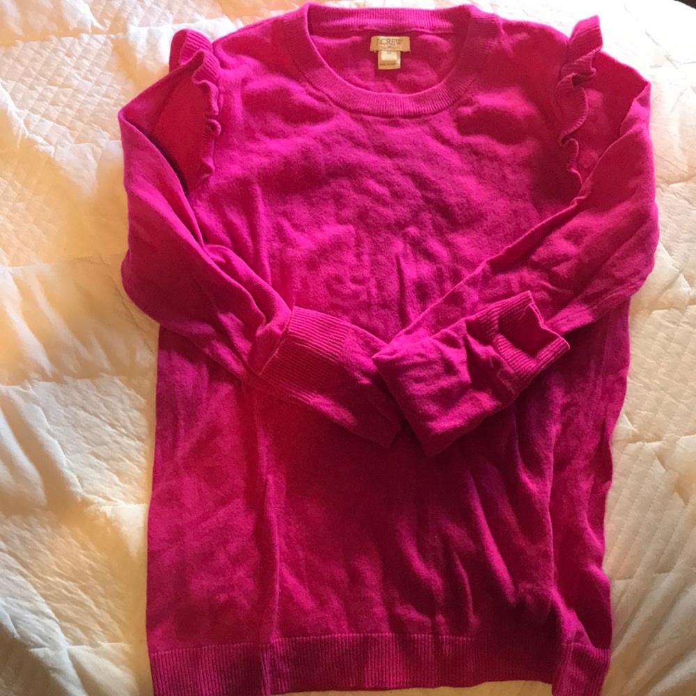 Ruffle shoulder sweater